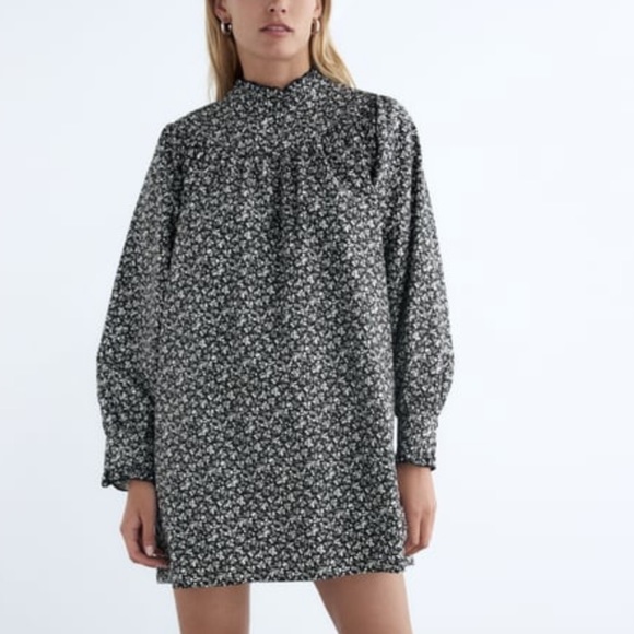 PRINTED POPLIN DRESS FROM ZARA - Picture 1 of 3
